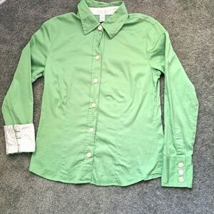 Old Navy Perfect Fit Stretch Women's M Button Long Sleave Collar Blouse